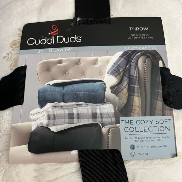 Cuddl Duds Cozy Throw Blanket - Snowflakes - Picture 2 of 5